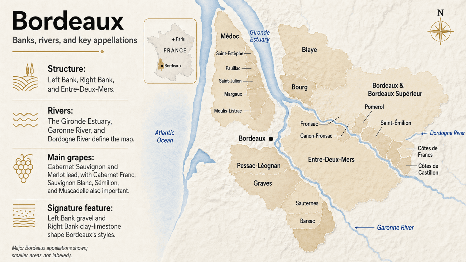 map of the bordeaux region of france