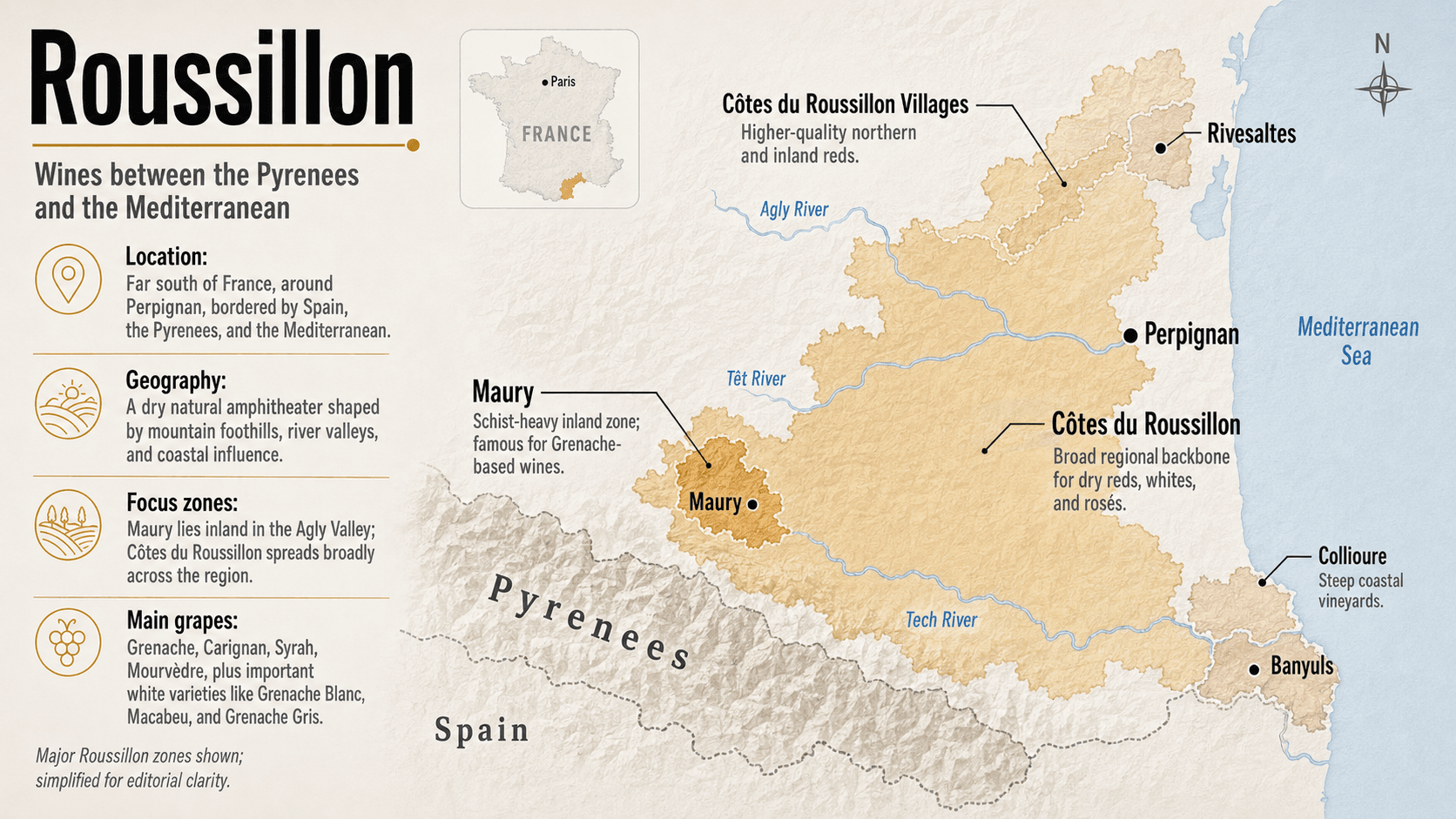 roussillon map southern france