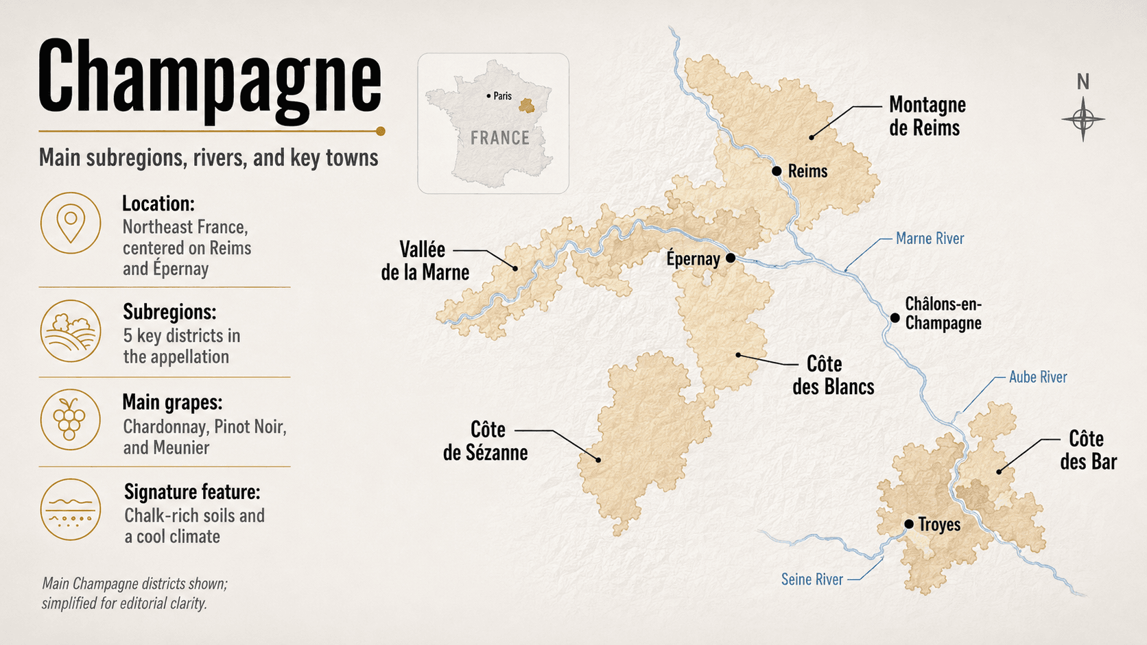 champagne region of france map of the region