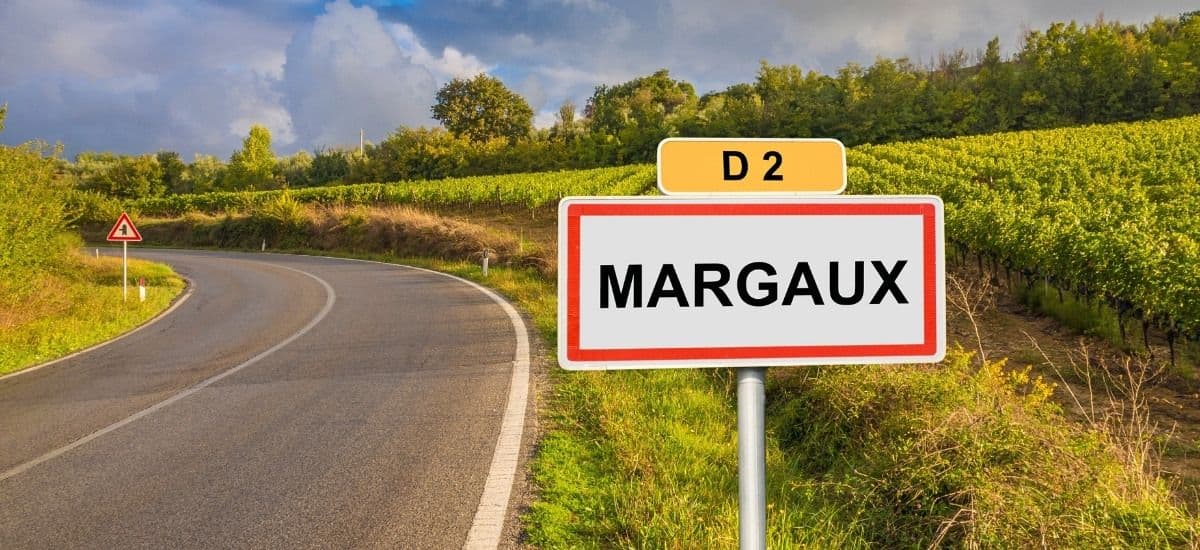 margaux in bordeaux and the vineyards on the roadsides of the region