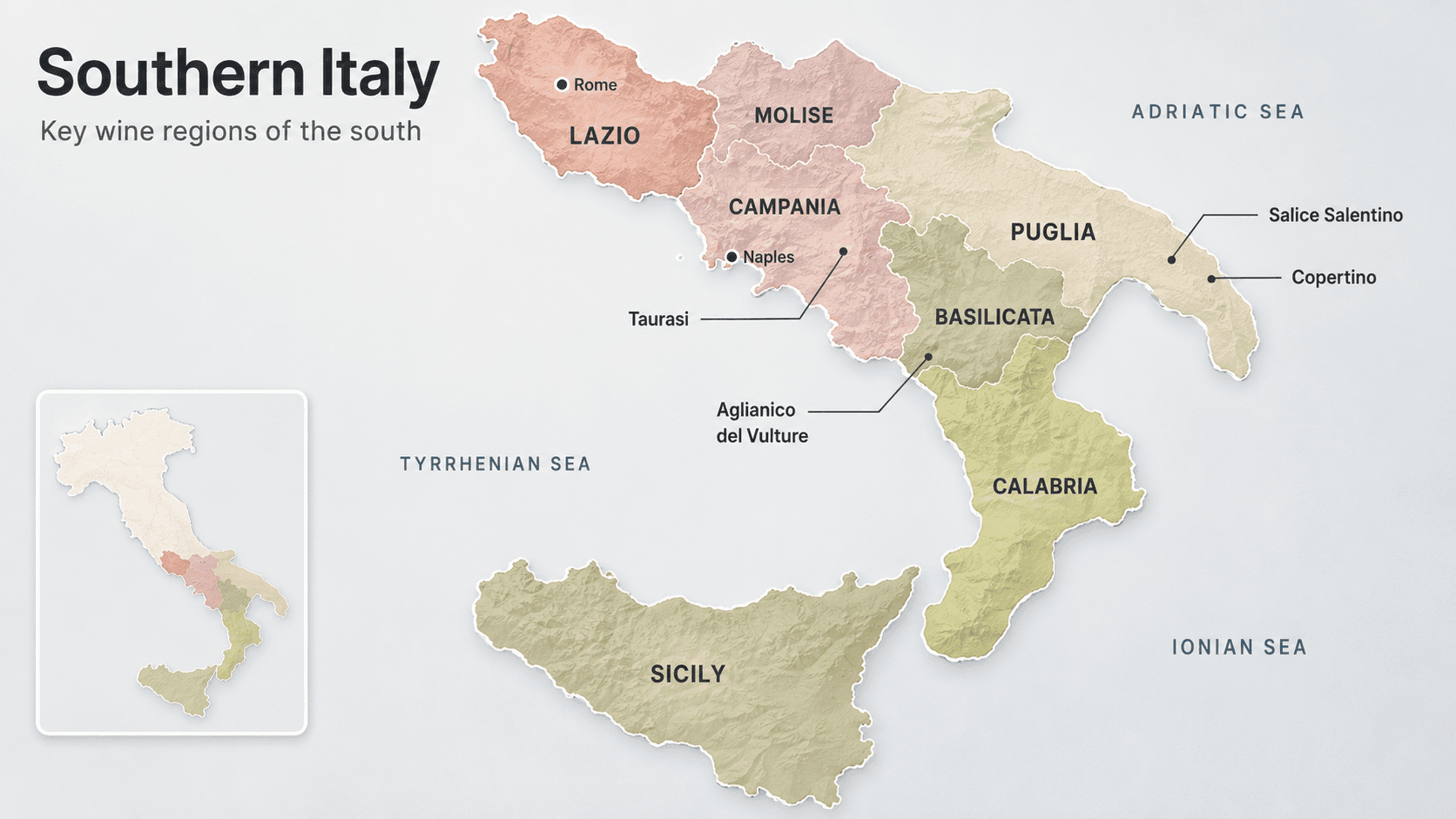 southern italy wine map