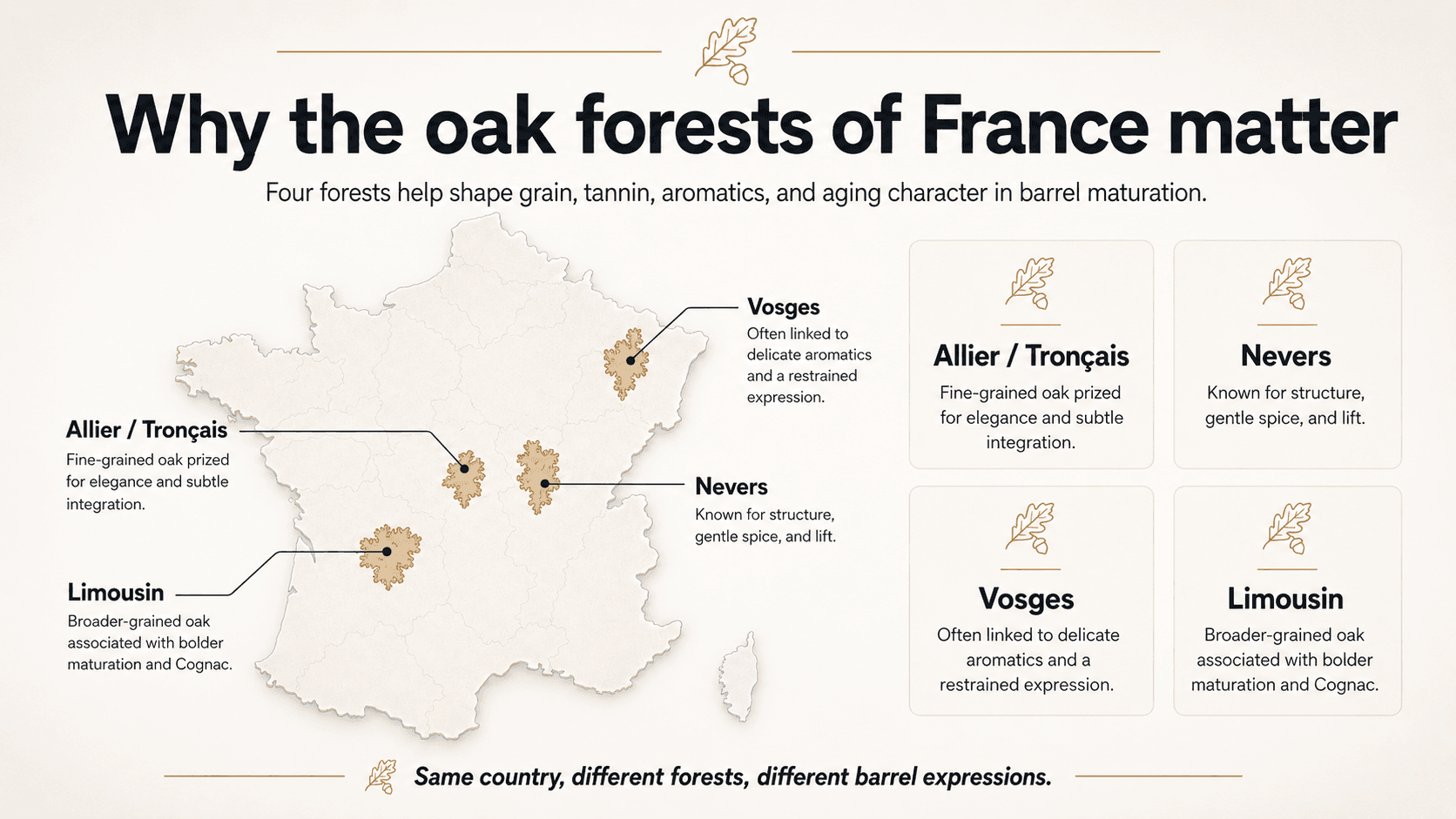 all of the oak forests in france